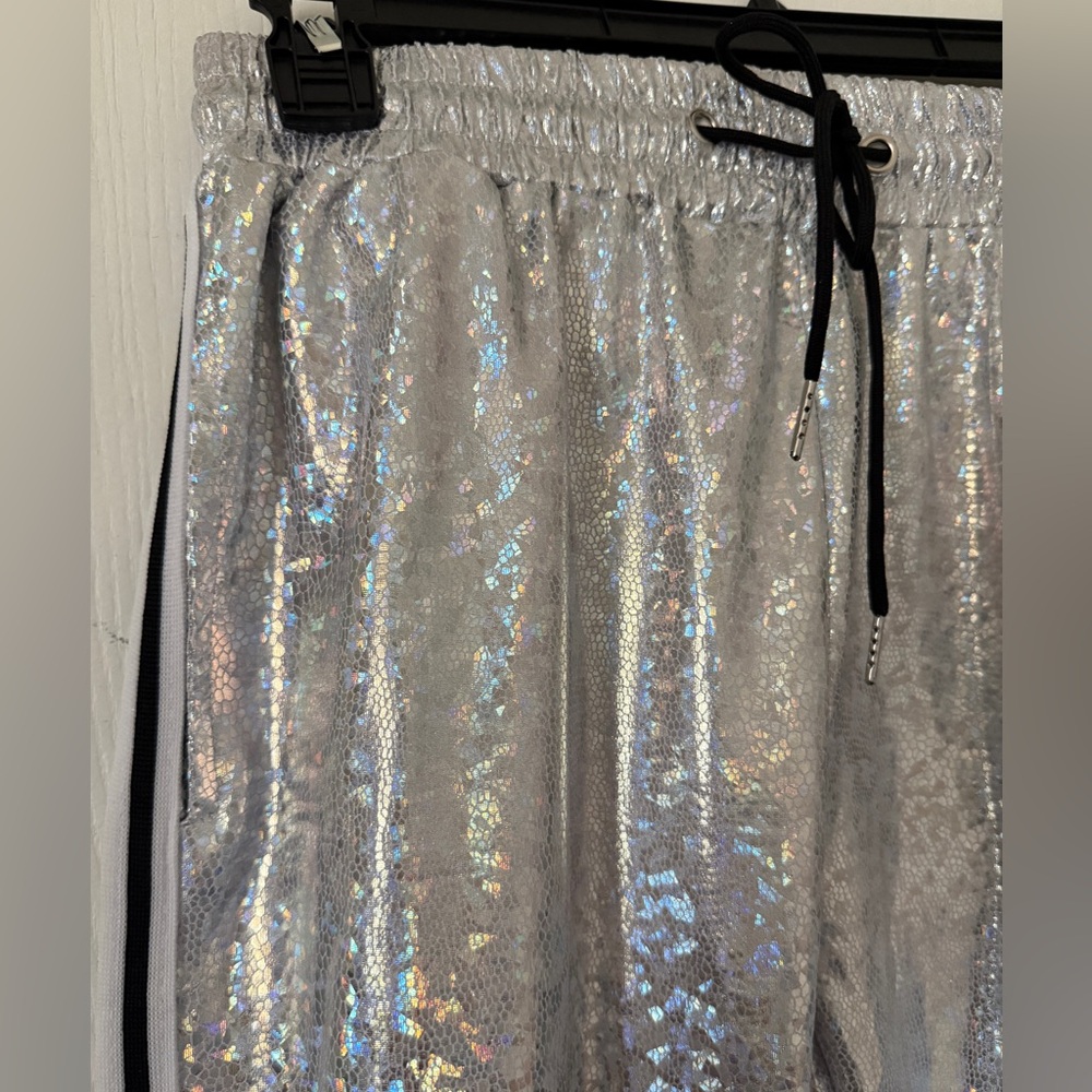 Silver Holographic Jogger Pants - Picture 2 of 4